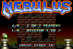 Nebulus (Homebrew) — Title screen